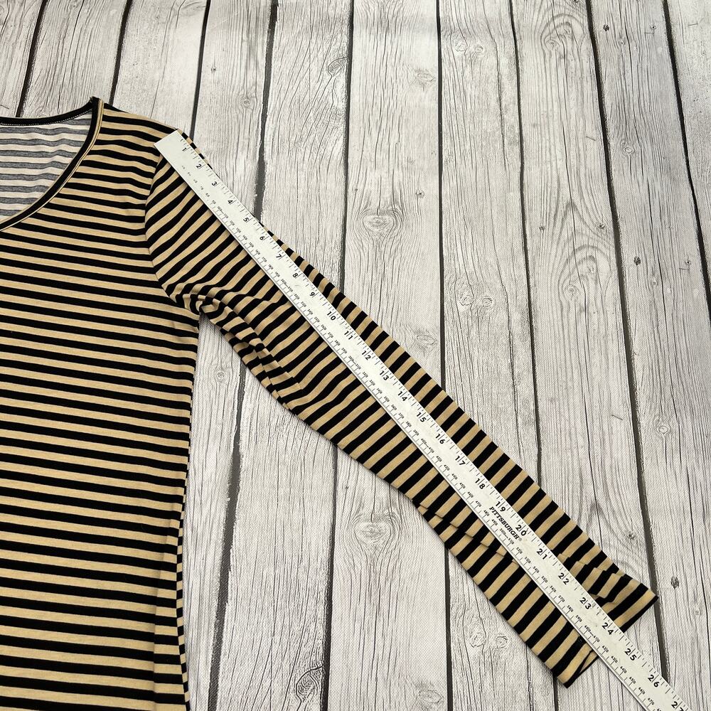 LuLaroe Lynnae Beige/Black Swingy Long Sleeve Tunic Top Size L - Picture 5 of 8